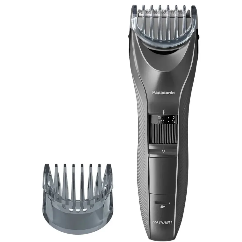 Panasonic ER-GC63-H Hair Clippers Corded/Cordless 2 Attachments - Silver